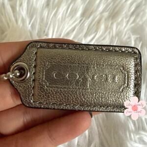 2"  COACH Silver Fob Bag Charm Hang tag Hangtag